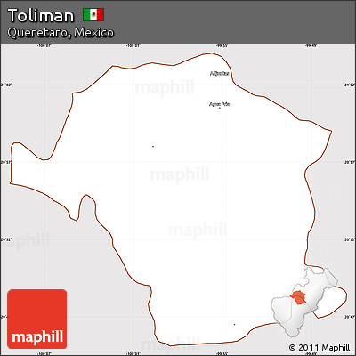 Classic Style Simple Map of Toliman, cropped outside