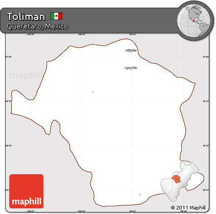 Classic Style Simple Map of Toliman, cropped outside