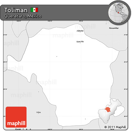 Silver Style Simple Map of Toliman