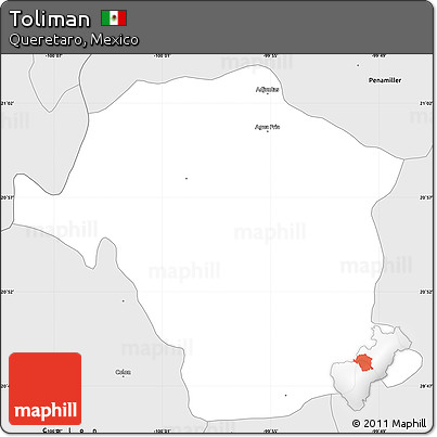 Silver Style Simple Map of Toliman