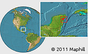 Satellite Location Map of Cozumel