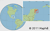 Savanna Style Location Map of Cozumel