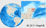 Shaded Relief Location Map of Cozumel