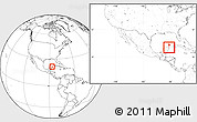 Blank Location Map of Isla Contoy, within the entire country