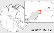 Blank Location Map of Isla Contoy, highlighted country