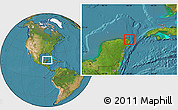 Satellite Location Map of Isla Contoy