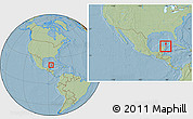 Savanna Style Location Map of Isla Contoy, within the entire country, hill shading