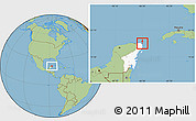 Savanna Style Location Map of Isla Contoy, highlighted parent region