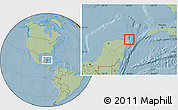 Savanna Style Location Map of Isla Contoy, hill shading