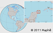 Gray Location Map of Isla Mujeres