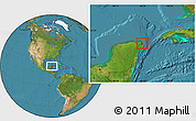 Satellite Location Map of Isla Mujeres
