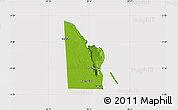 Physical Map of Isla Mujeres, cropped outside