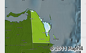 Physical Map of Isla Mujeres, darken