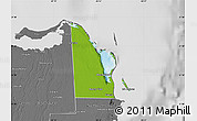 Physical Map of Isla Mujeres, desaturated