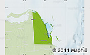 Physical Map of Isla Mujeres, lighten