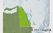 Physical Map of Isla Mujeres, semi-desaturated