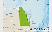 Physical Map of Isla Mujeres, shaded relief outside