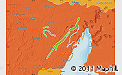 Physical Map of Laguna Bacalar, political outside