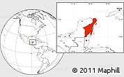 Blank Location Map of Quintana Roo