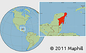 Savanna Style Location Map of Quintana Roo