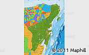 Satellite Map of Quintana Roo, political outside