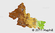 Physical 3D Map of San Luis Potosi, single color outside