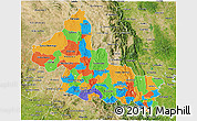 Political 3D Map of San Luis Potosi, satellite outside