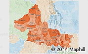 Political Shades 3D Map of San Luis Potosi, lighten