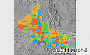 Political Map of San Luis Potosi, desaturated