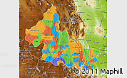 Political Map of San Luis Potosi, physical outside