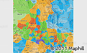 Political Map of San Luis Potosi, political shades outside