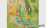 Political Map of San Luis Potosi, satellite outside