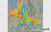 Political Map of San Luis Potosi, semi-desaturated