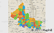 Political Map of San Luis Potosi, shaded relief outside