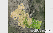 Satellite Map of San Luis Potosi, darken, semi-desaturated