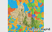 Satellite Map of San Luis Potosi, political outside