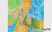 Satellite Map of San Luis Potosi, political shades outside
