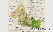 Satellite Map of San Luis Potosi, shaded relief outside