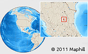 Shaded Relief Location Map of Matehuala