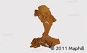 Physical 3D Map of San Luis Potosi, cropped outside