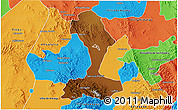 Physical 3D Map of San Luis Potosi, political outside