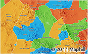 Political 3D Map of San Luis Potosi
