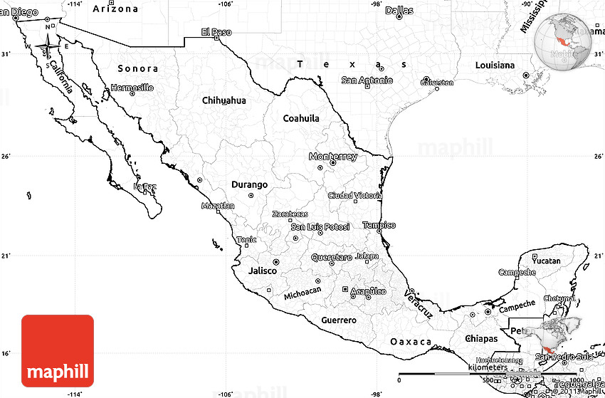 Blank Political Map Of Mexico United States Map 5494