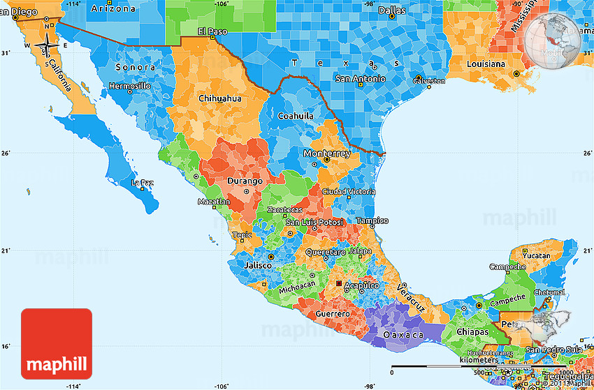 mexico political map