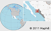 Gray Location Map of Ahome, highlighted country, highlighted parent region