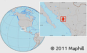 Gray Location Map of Badiraguato