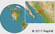 Satellite Location Map of Badiraguato