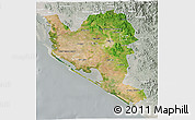 Satellite 3D Map of Culiacan, lighten, semi-desaturated