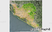 Satellite 3D Map of Culiacan, semi-desaturated