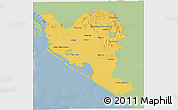 Savanna Style 3D Map of Culiacan, single color outside